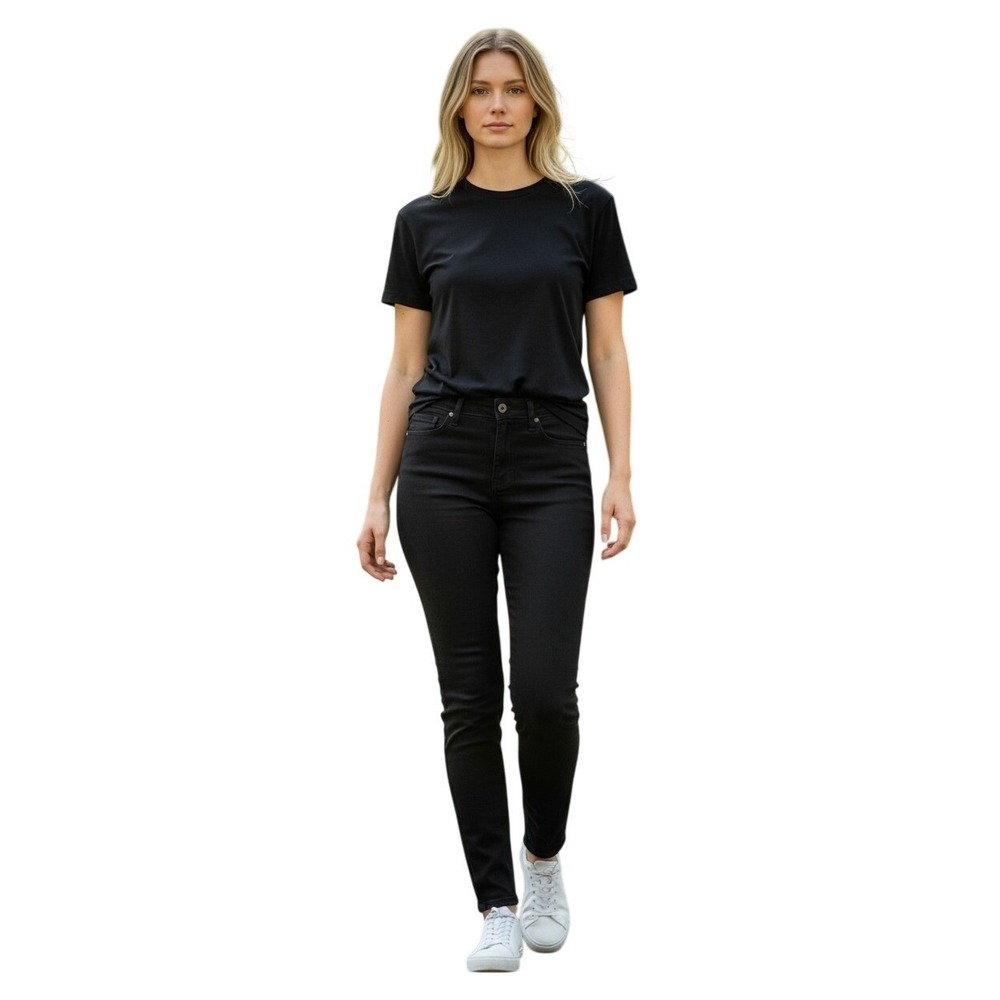 Signature by Levi Strauss & Co Womens Mid Rise Skinny Jeans Black 12L - Picture 2 of 14